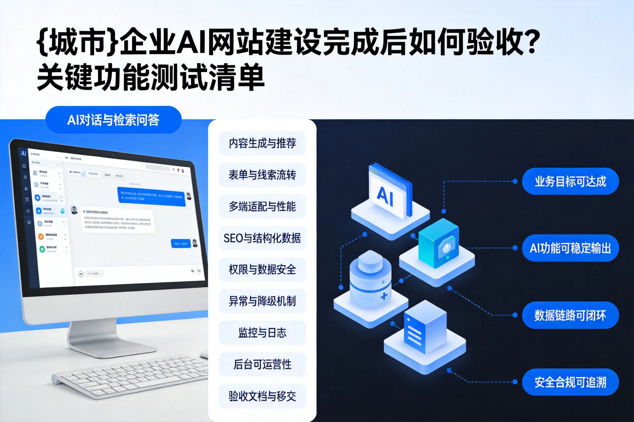 山南企业AI网站建设完成后如何验收?关键功能测试清单