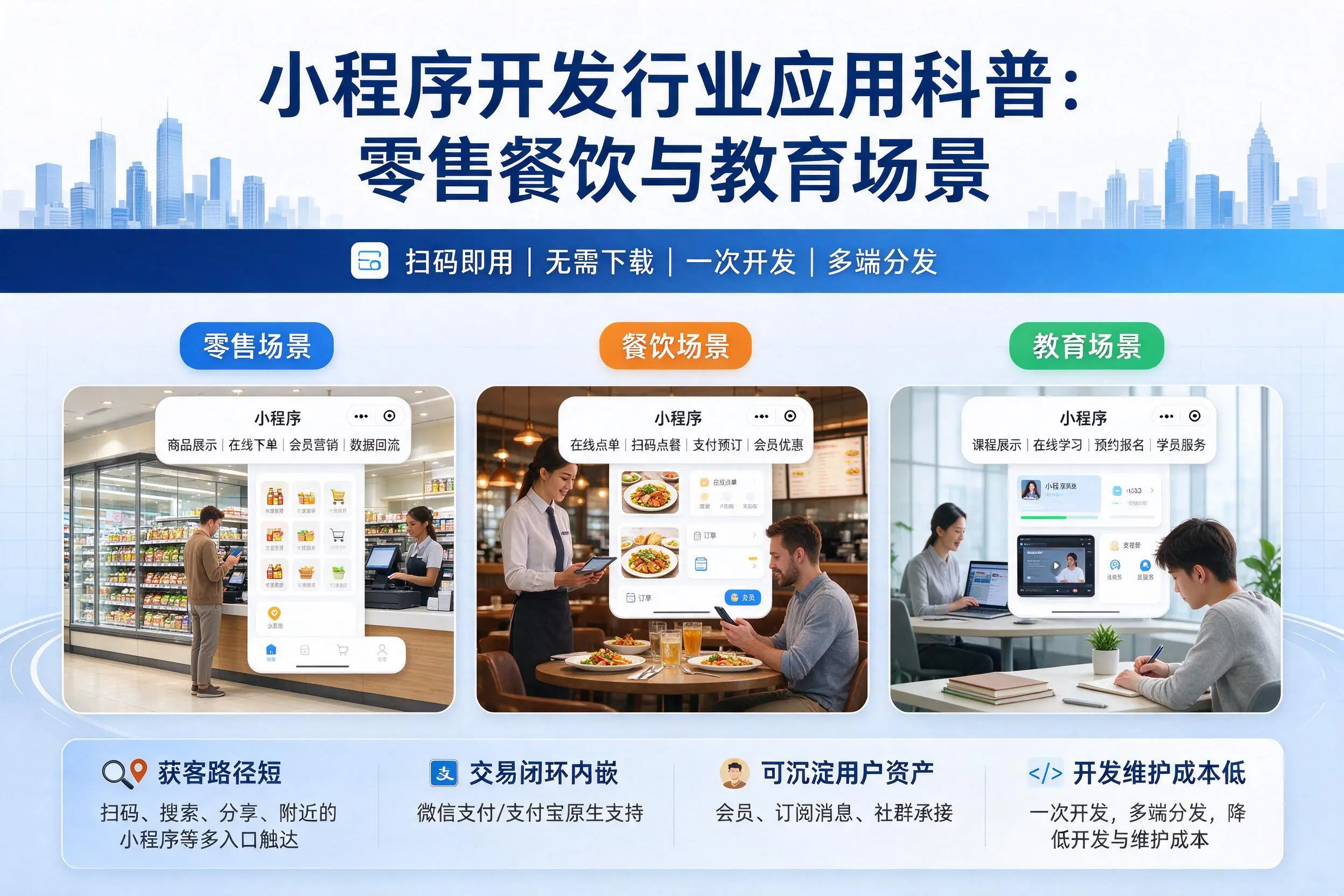 山南小程序开发行业应用科普：零售餐饮与教育场景