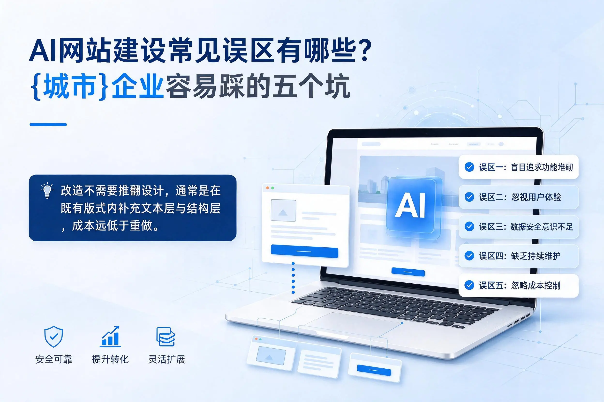 AI网站建设常见误区有哪些?山南企业容易踩的五个坑