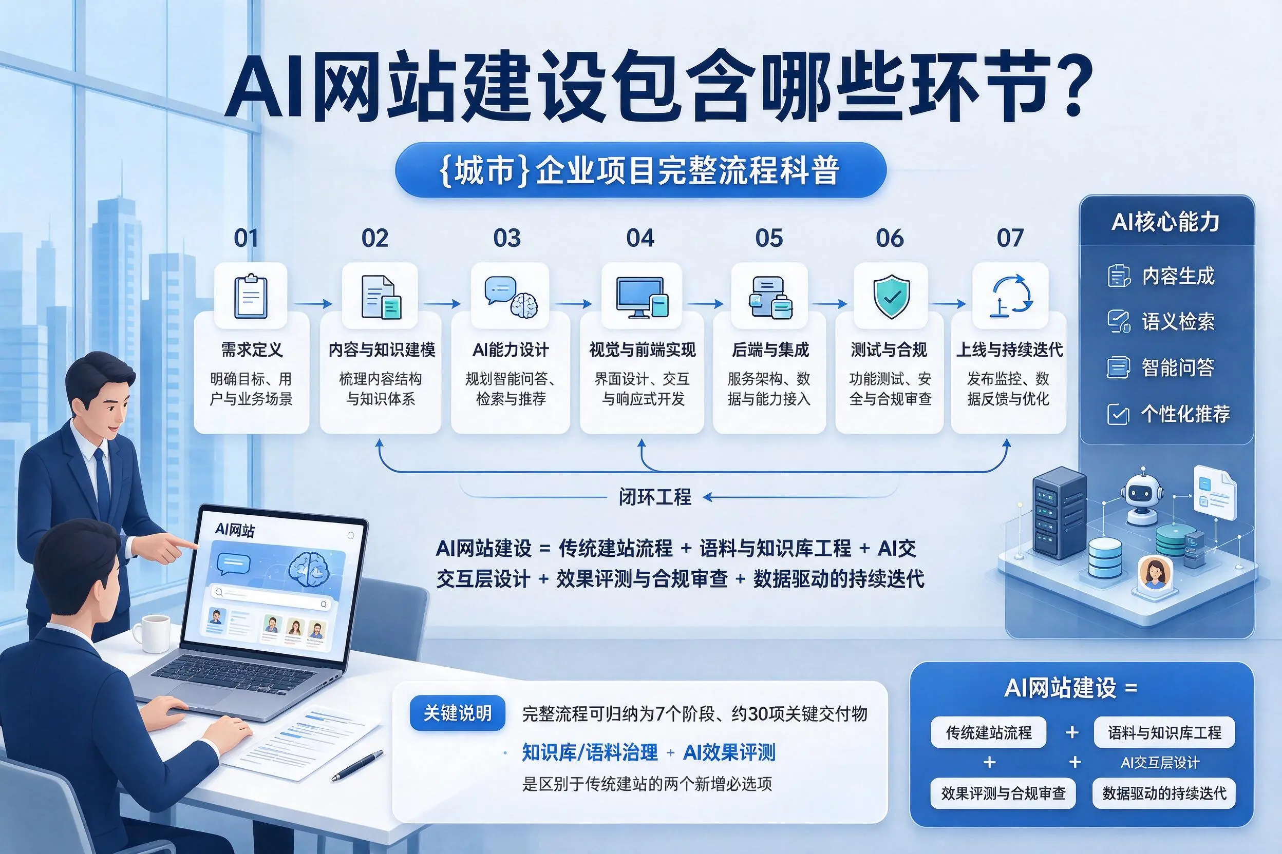 AI网站建设包含哪些环节？山南企业项目完整流程科普