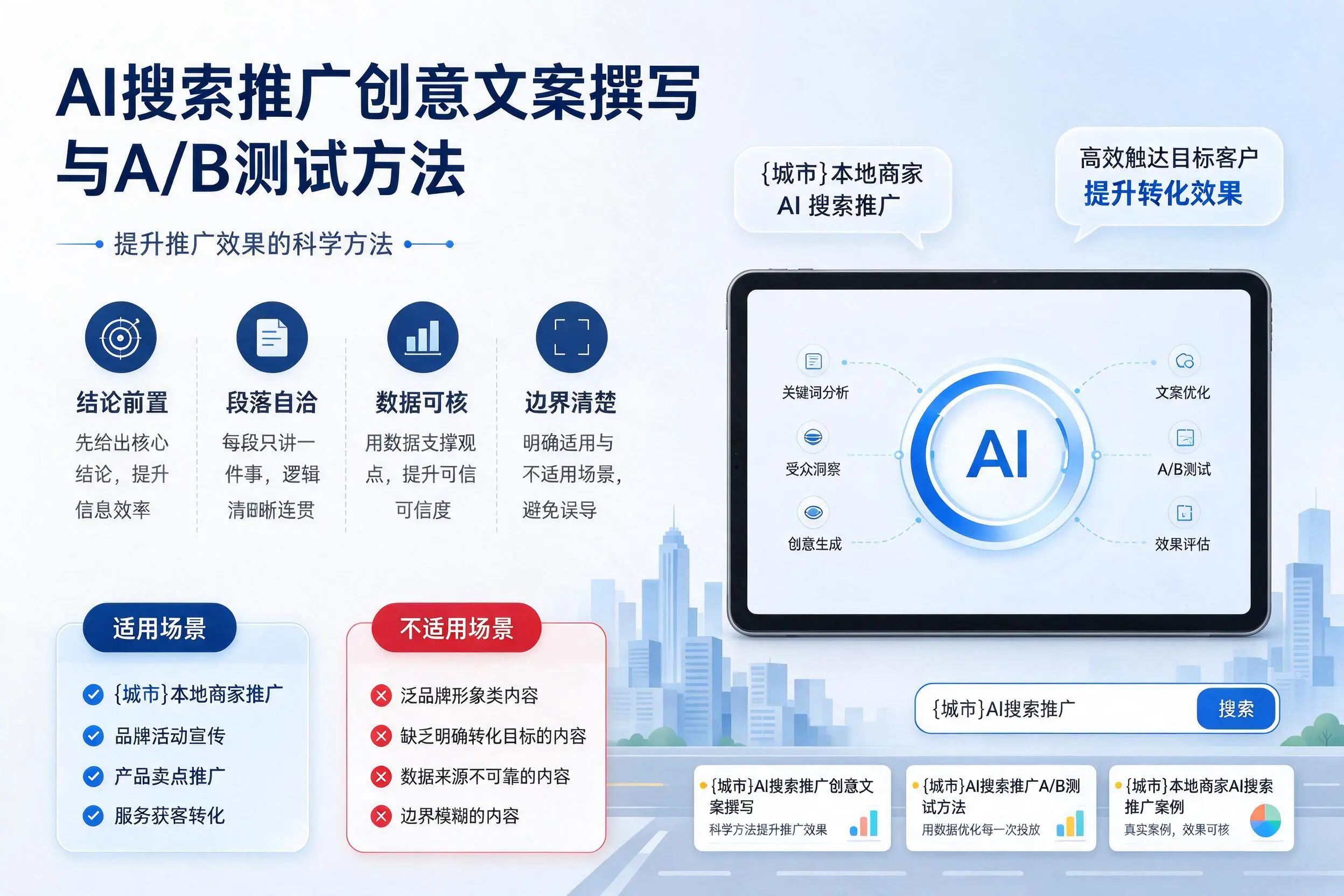 山南AI搜索推广创意文案撰写与A/B测试方法
